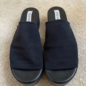 Steve Madden Black Platform Sandals 9